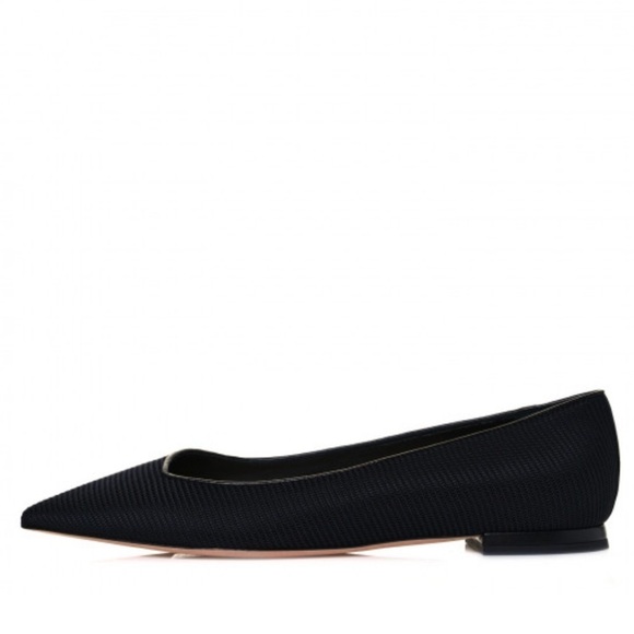 CHRISTIAN Dior technical fabric black pointed toe flats - Picture 6 of 17